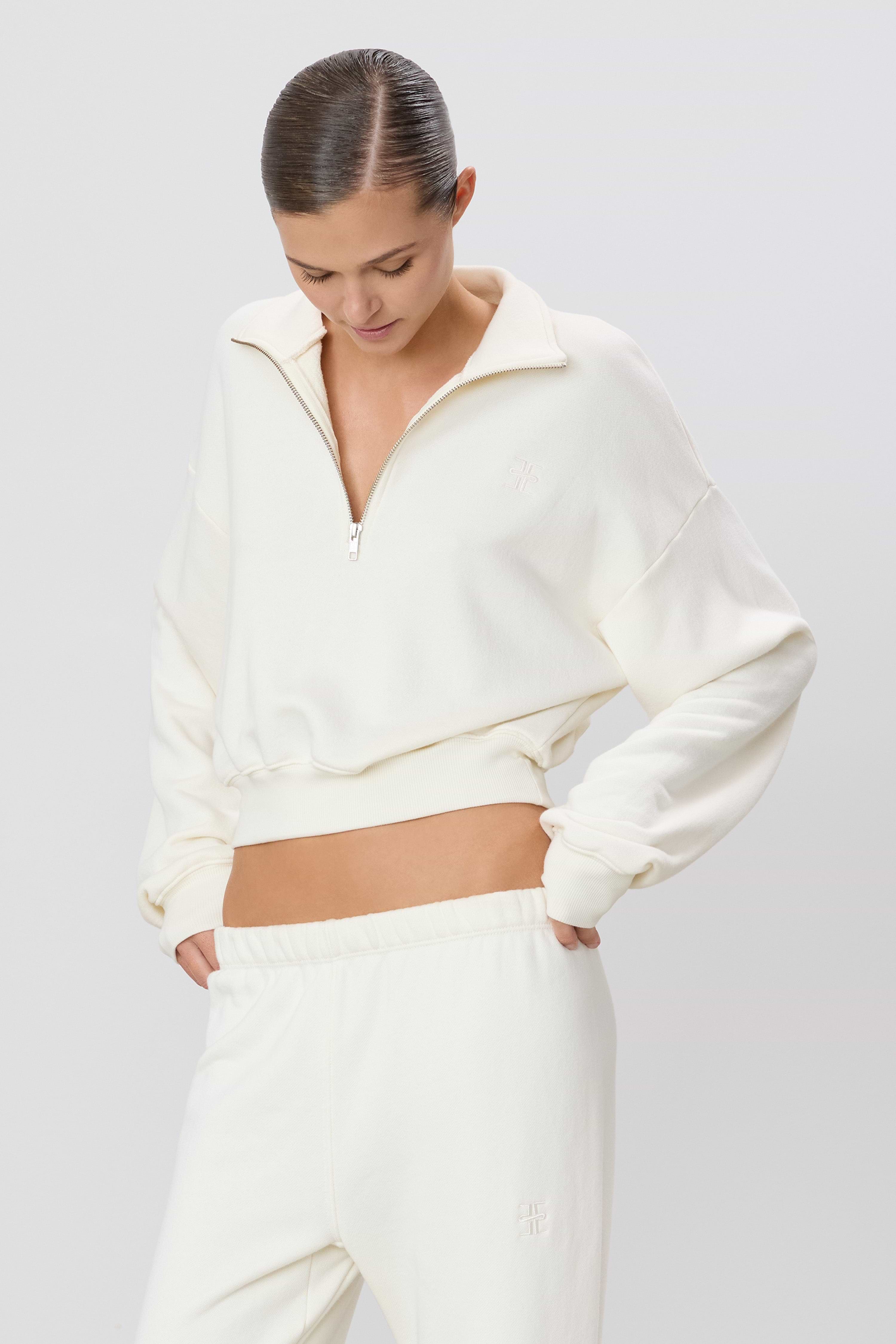 CROPPED HALF-ZIP SWEATSHIRT - ÉTERNE