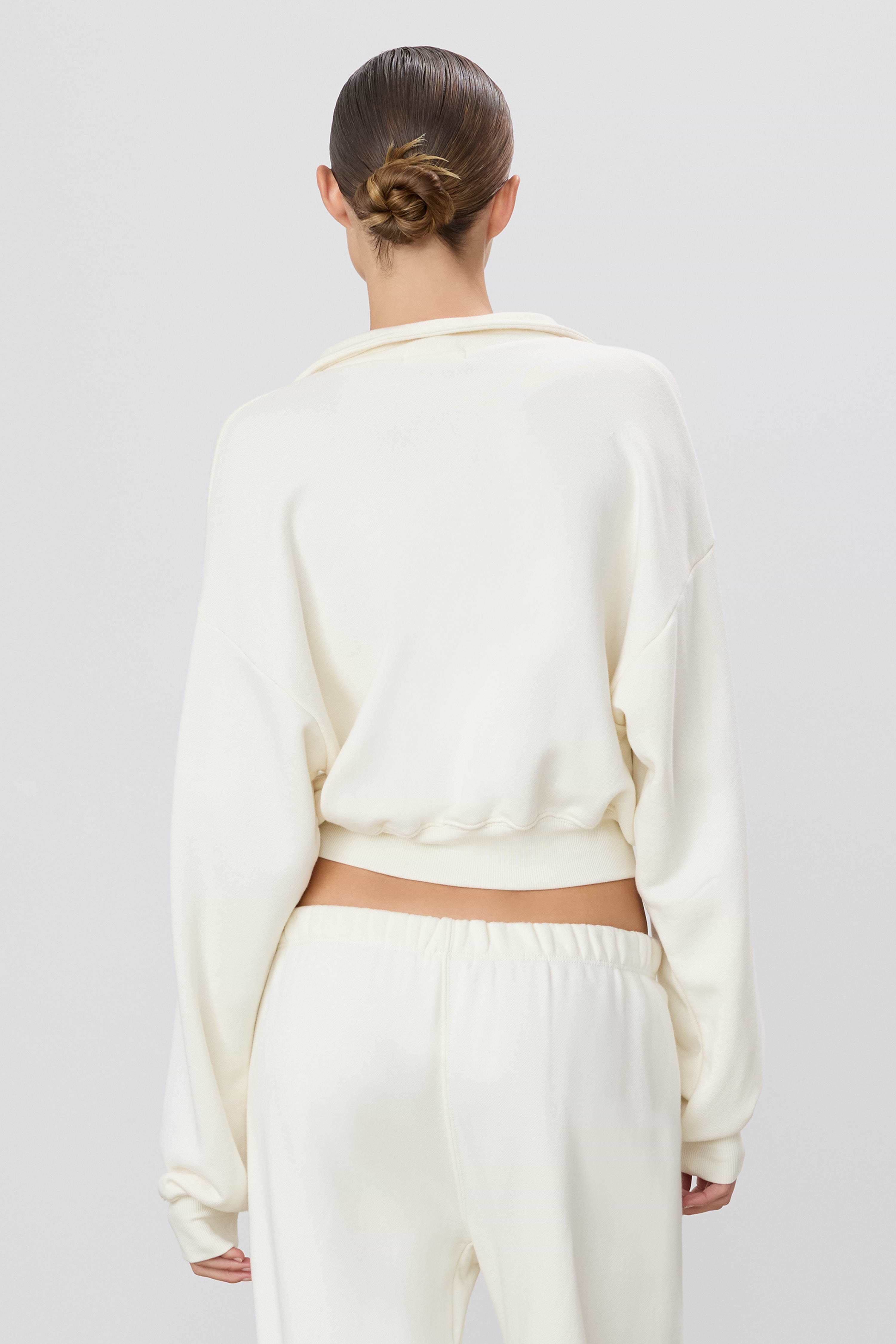 CROPPED HALF-ZIP SWEATSHIRT - ÉTERNE