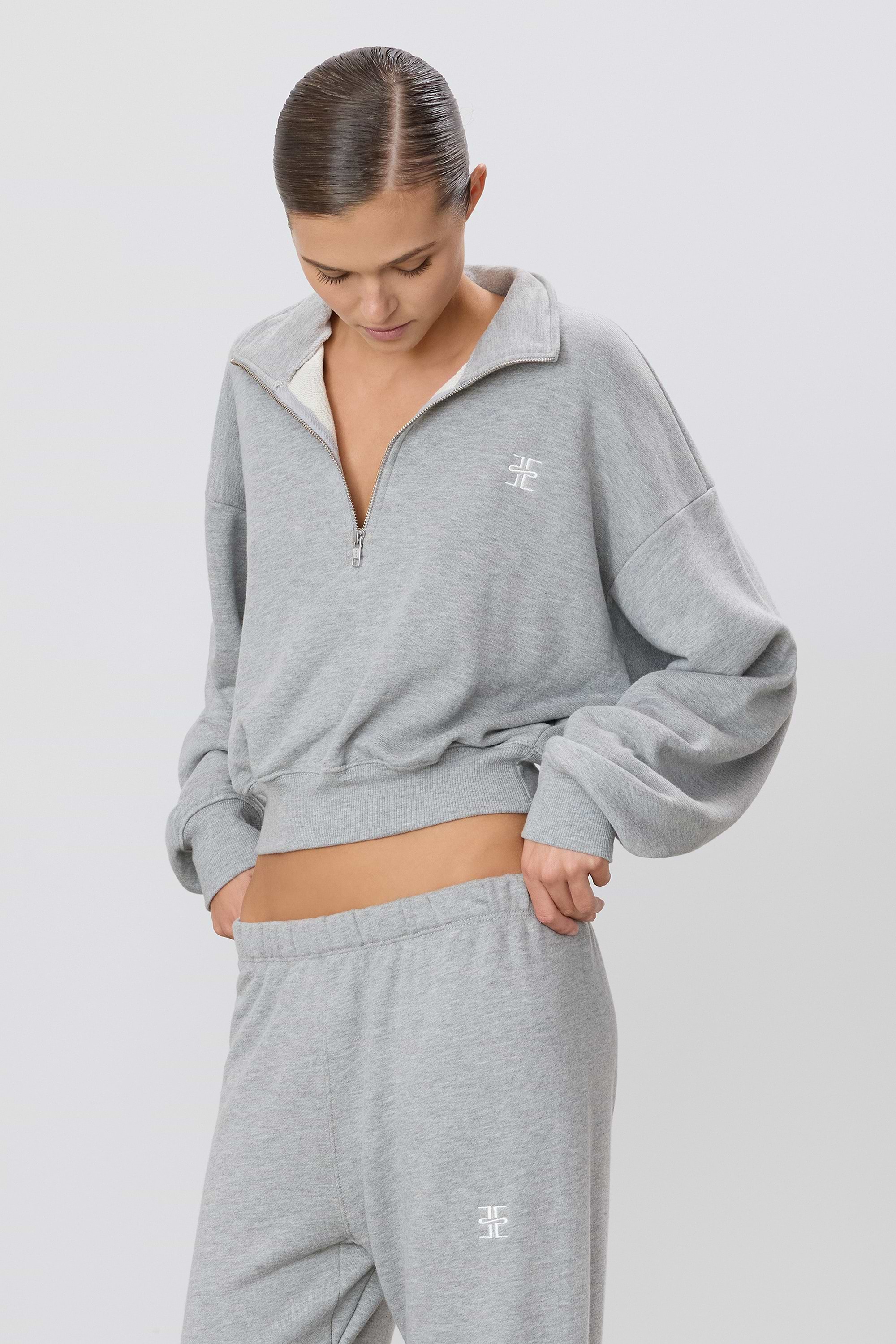 CROPPED HALF-ZIP SWEATSHIRT - ÉTERNE