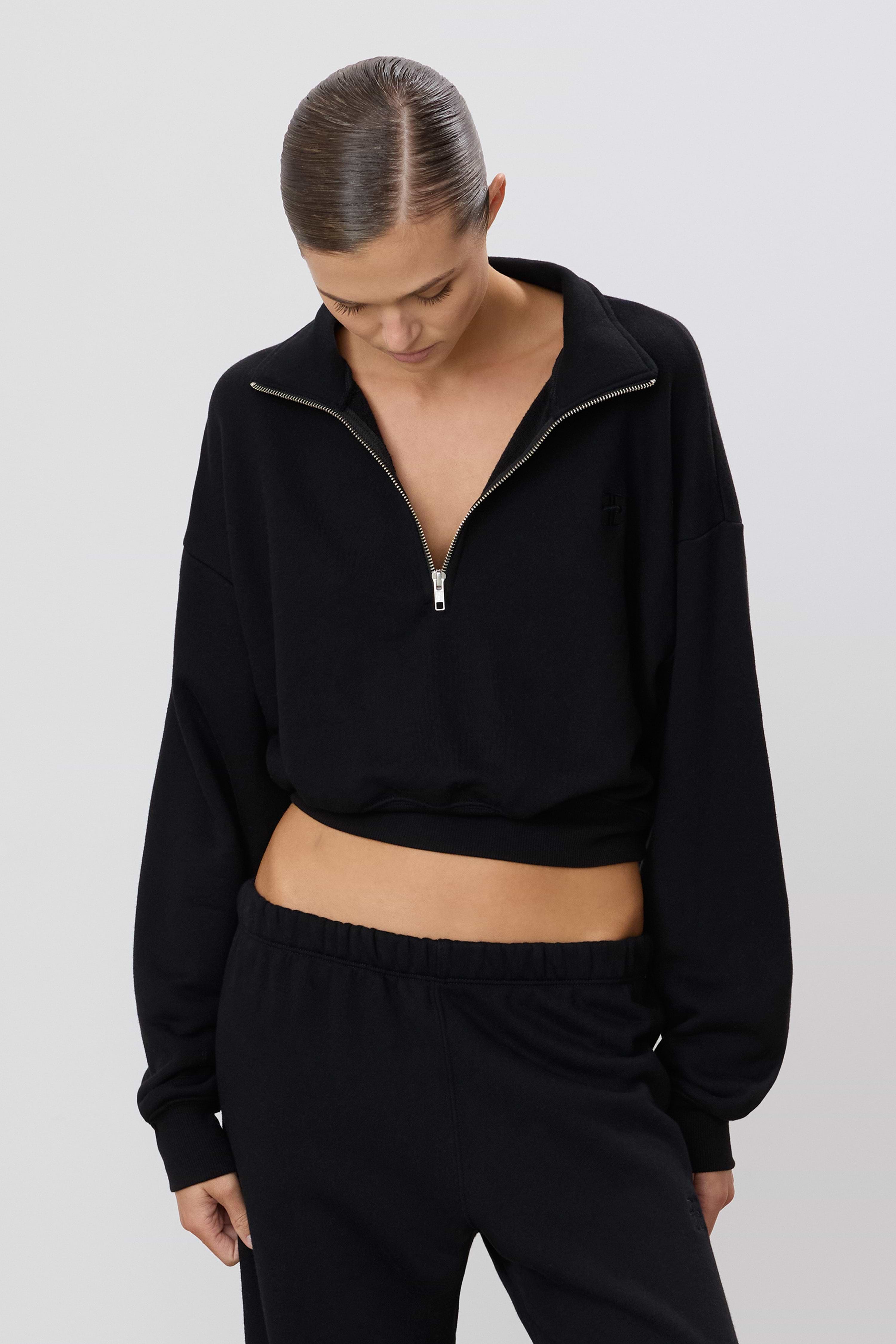 CROPPED HALF-ZIP SWEATSHIRT - ÉTERNE