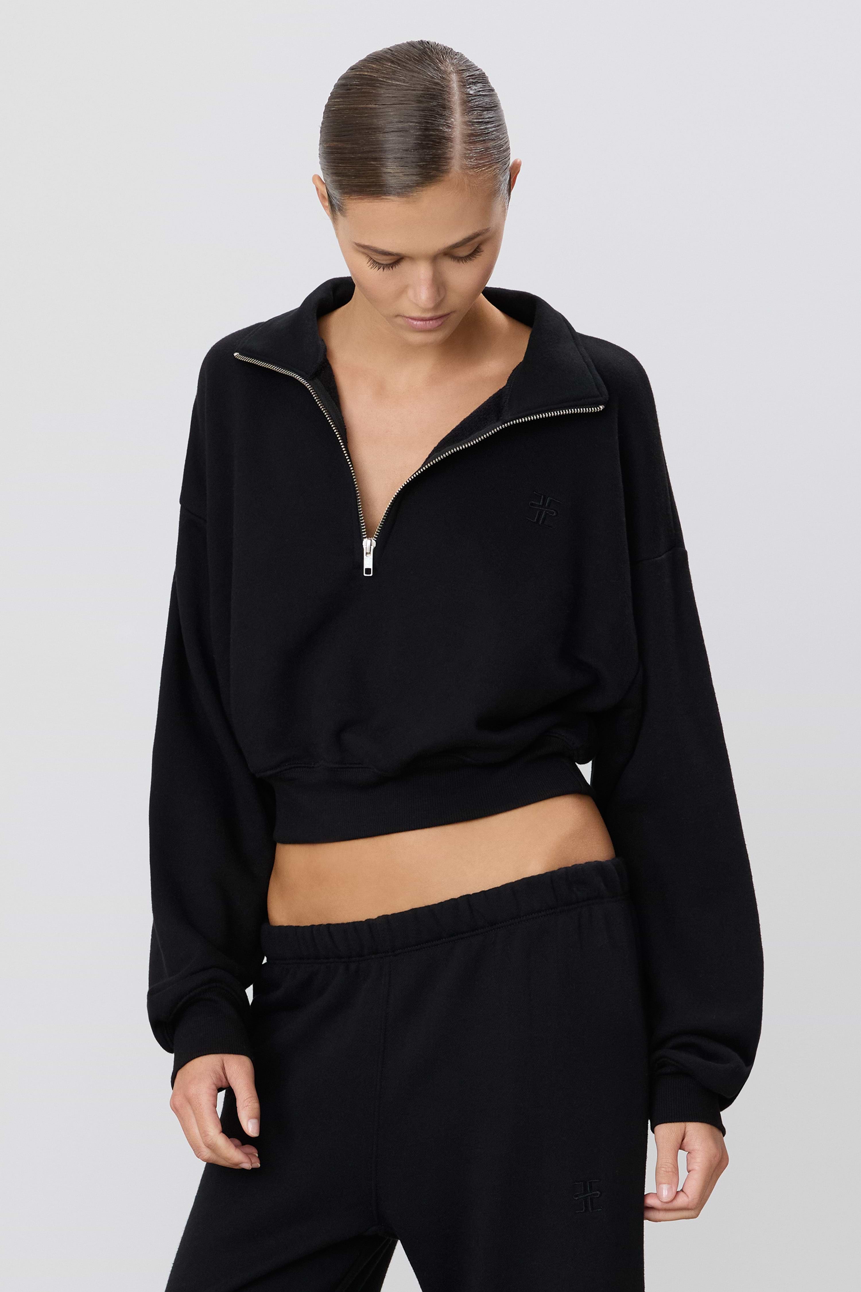 CROPPED HALF-ZIP SWEATSHIRT - ÉTERNE