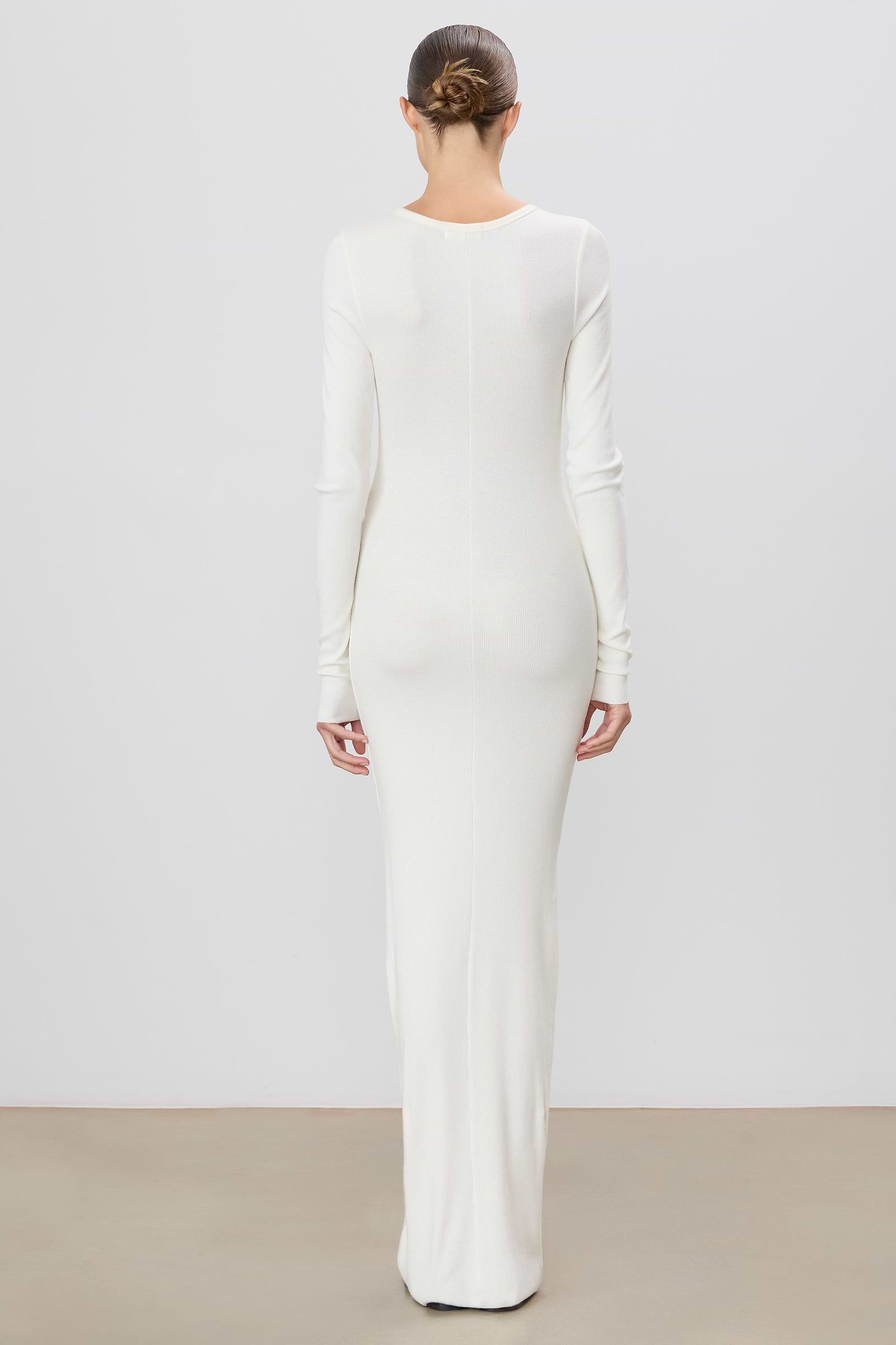 Long Sleeve Crewneck Maxi Dress | Butter Rib | Cream Long Sleeve Crewneck Maxi Dress | Butter Rib | Cream