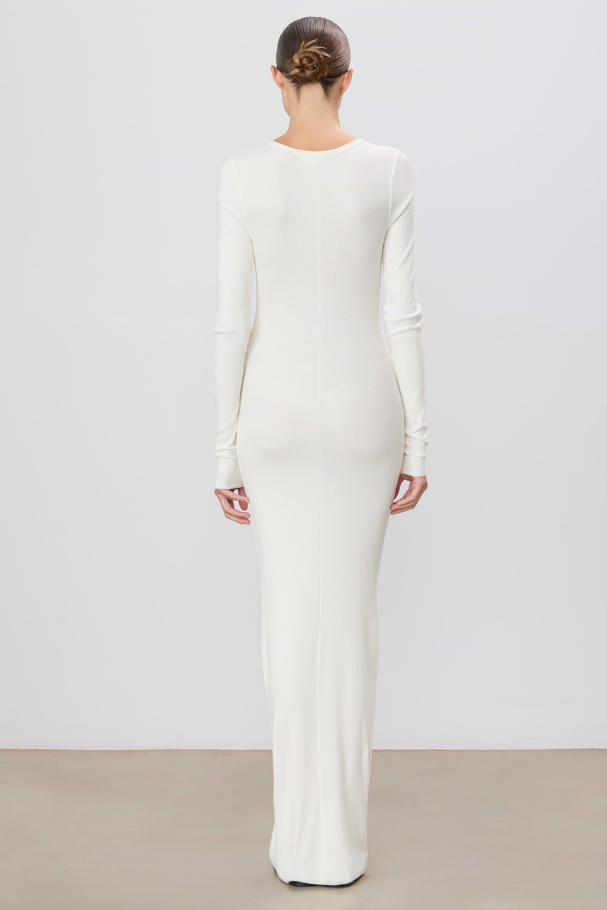 LONG SLEEVE CREWNECK MAXI DRESS - ÉTERNE