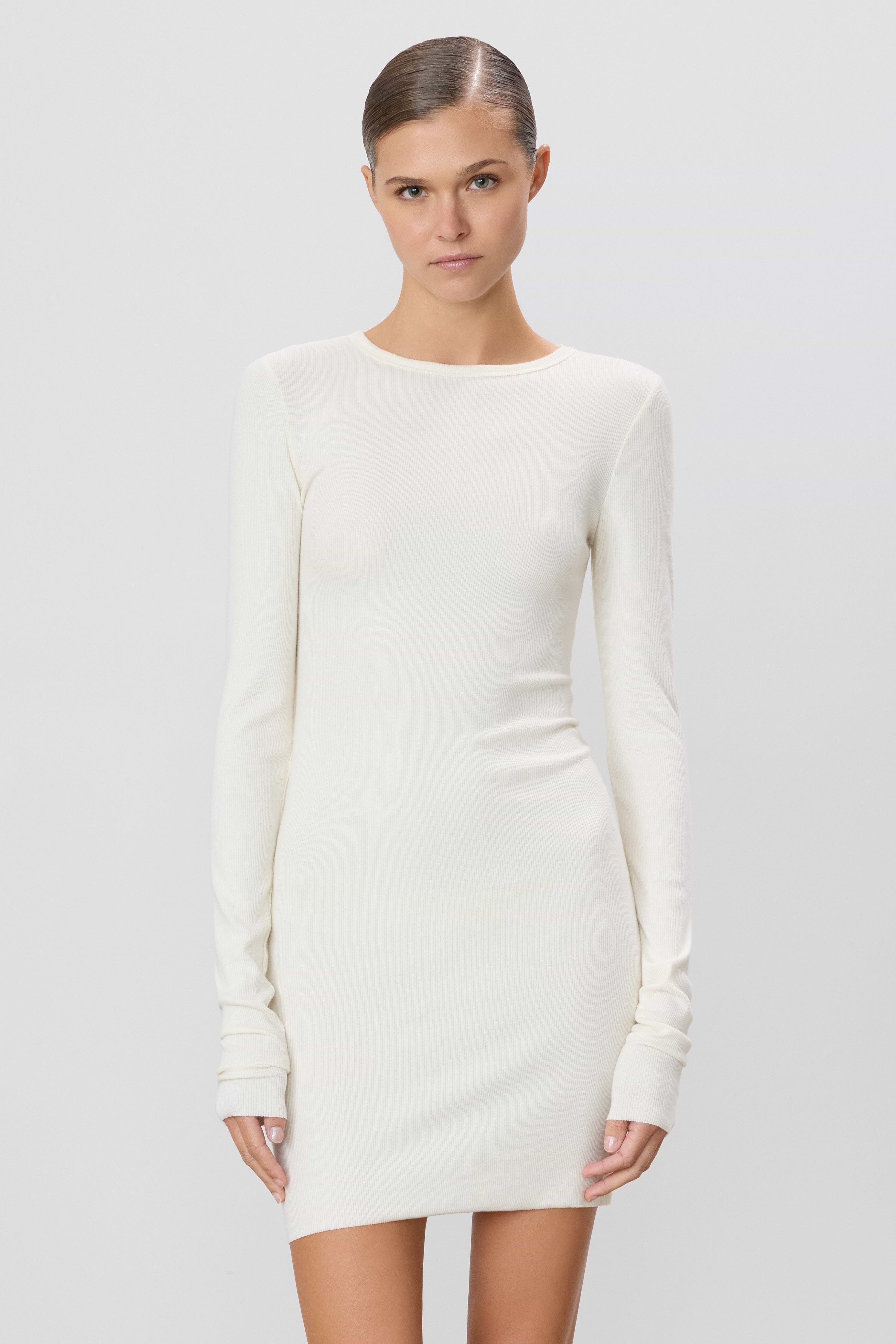 LONG SLEEVE CREWNECK MINI DRESS - ÉTERNE