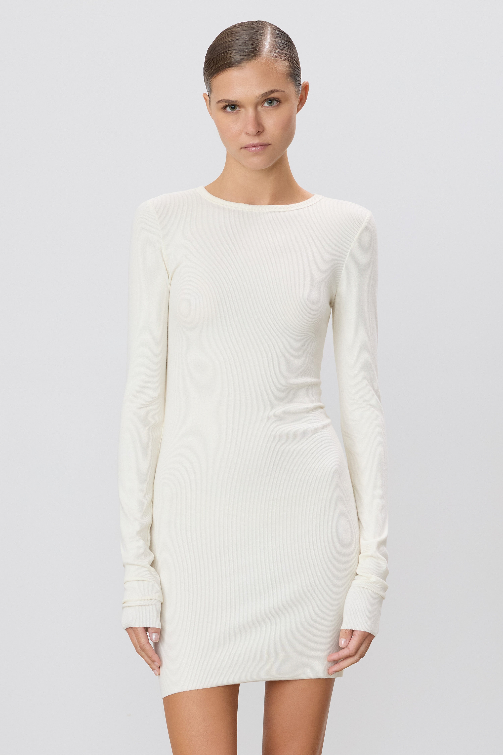 LONG SLEEVE CREWNECK MINI DRESS - ÉTERNE