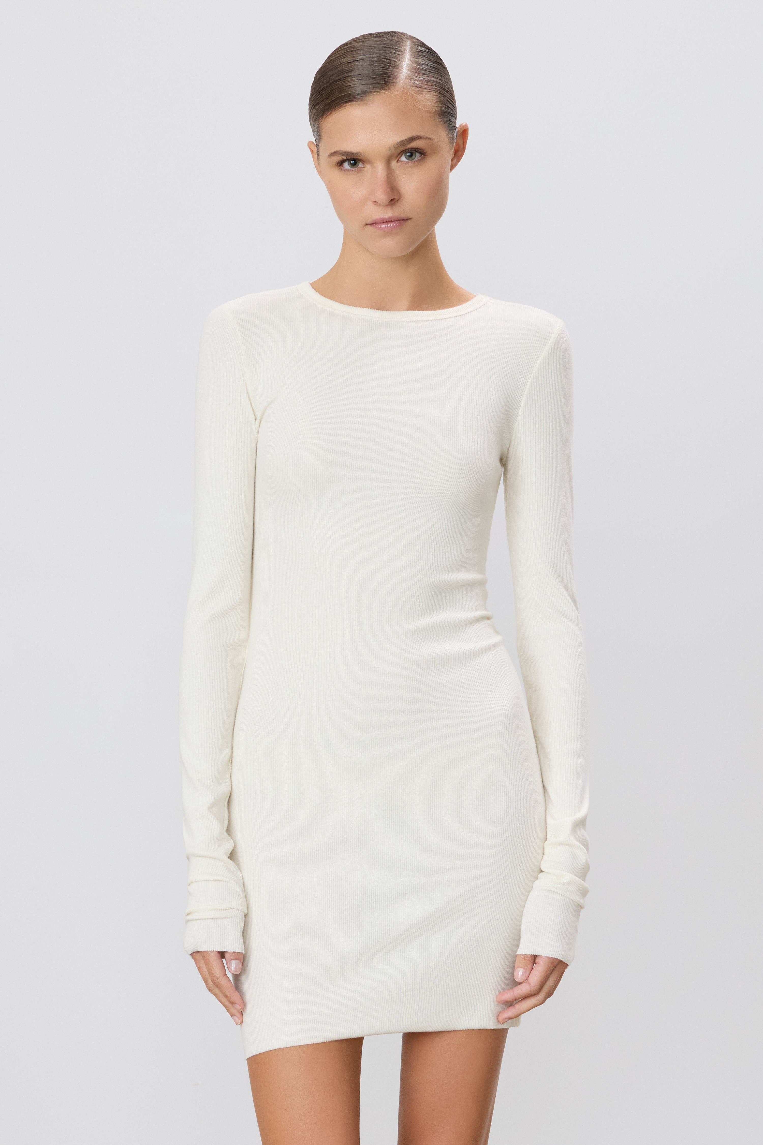 LONG SLEEVE CREWNECK MINI DRESS - ÉTERNE