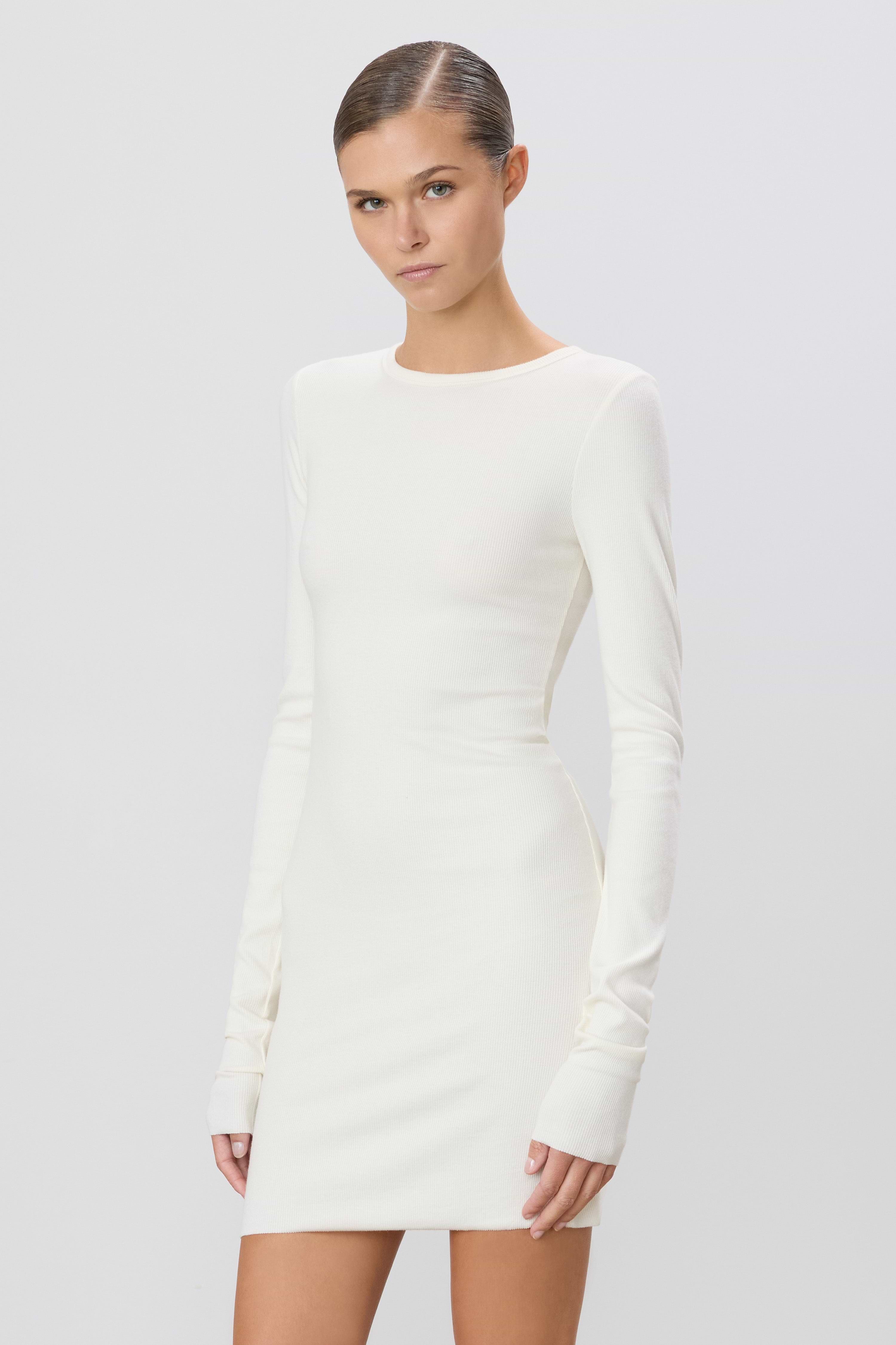LONG SLEEVE CREWNECK MINI DRESS - ÉTERNE