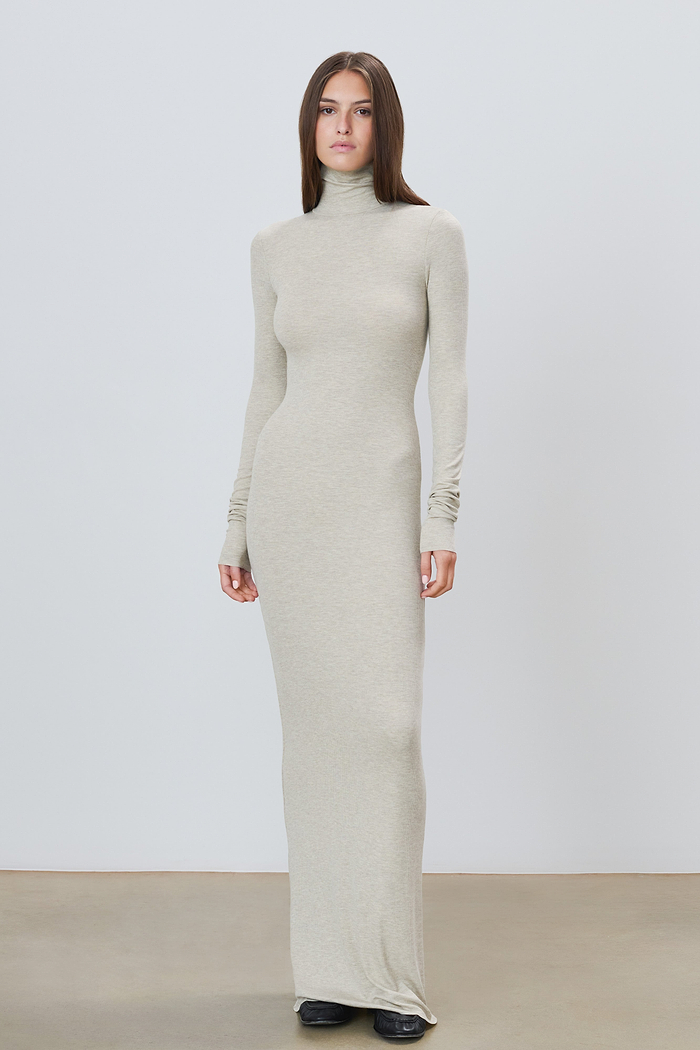LONG SLEEVE TURTLENECK MAXI DRESS