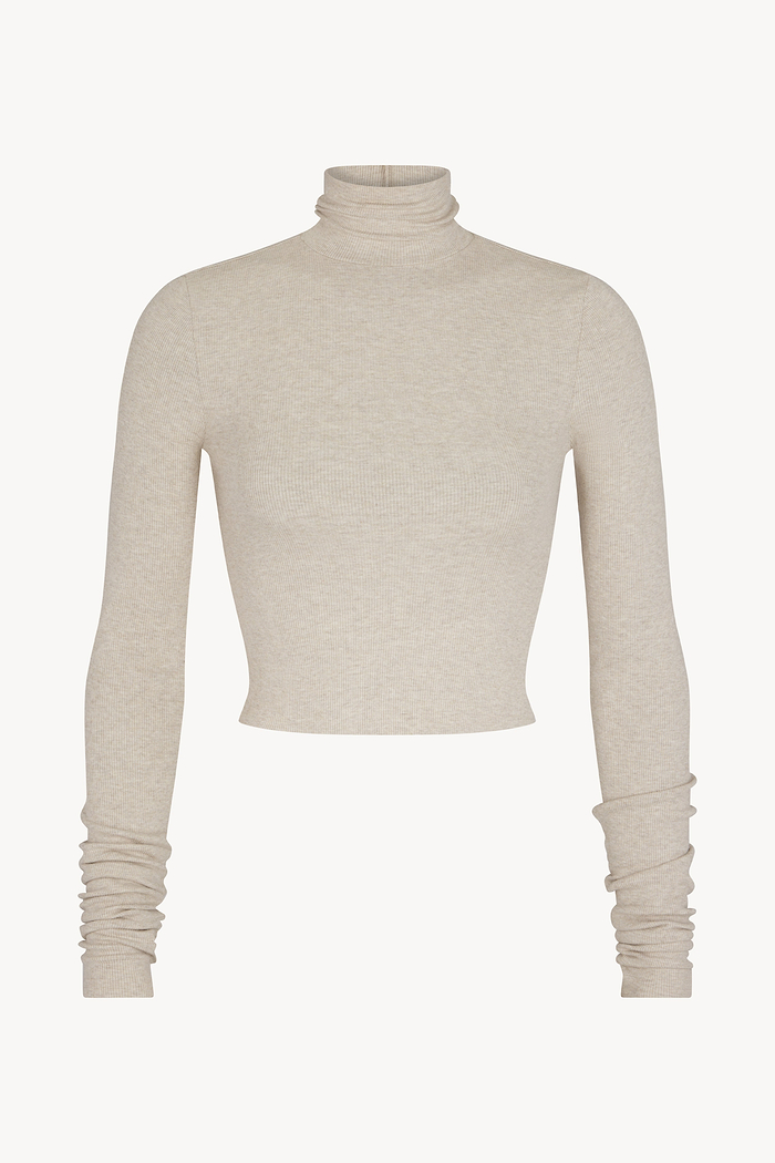 CROPPED FITTED TURTLENECK TOP