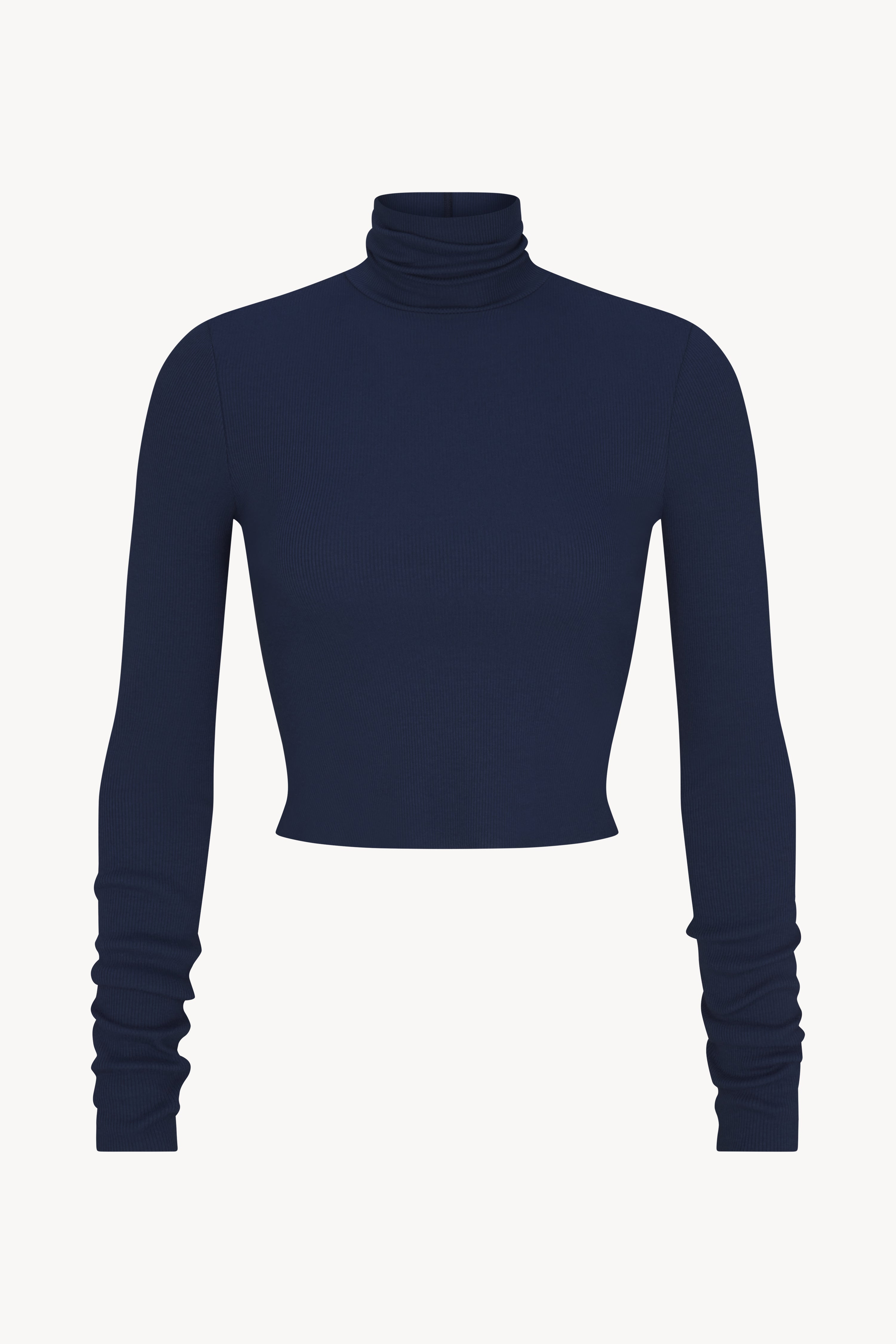 CROPPED FITTED TURTLENECK TOP