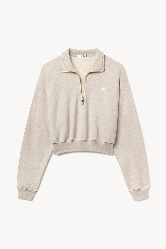CROPPED HALF-ZIP SWEATSHIRT