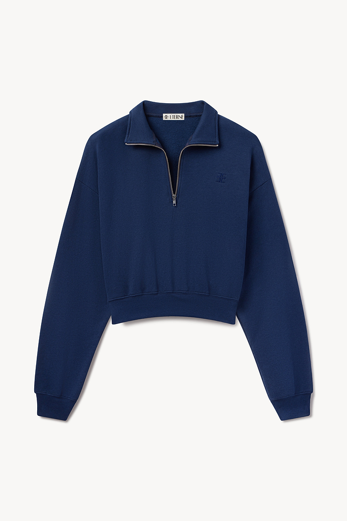 CROPPED HALF-ZIP SWEATSHIRT