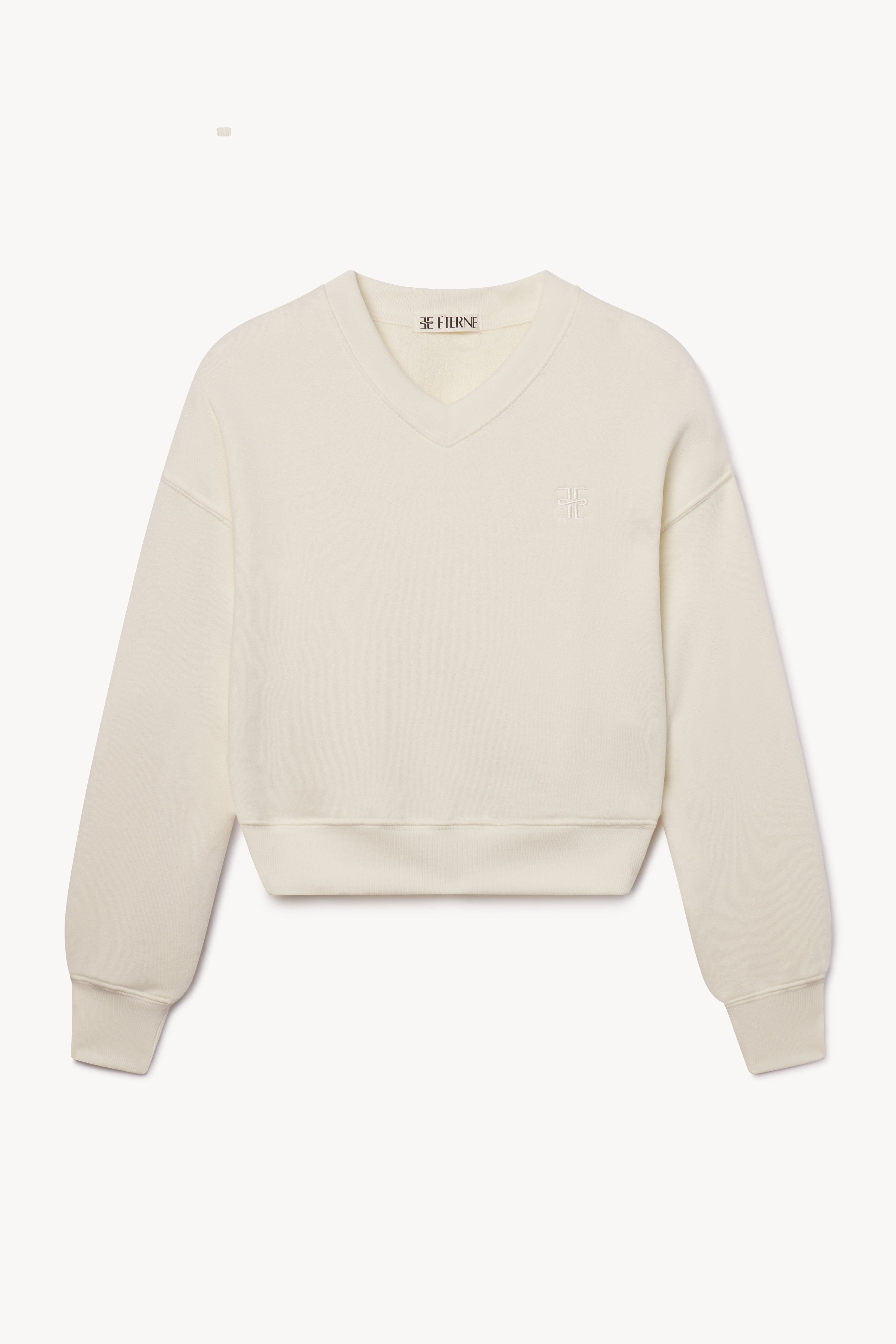 CROPPED V-NECK SWEATSHIRT