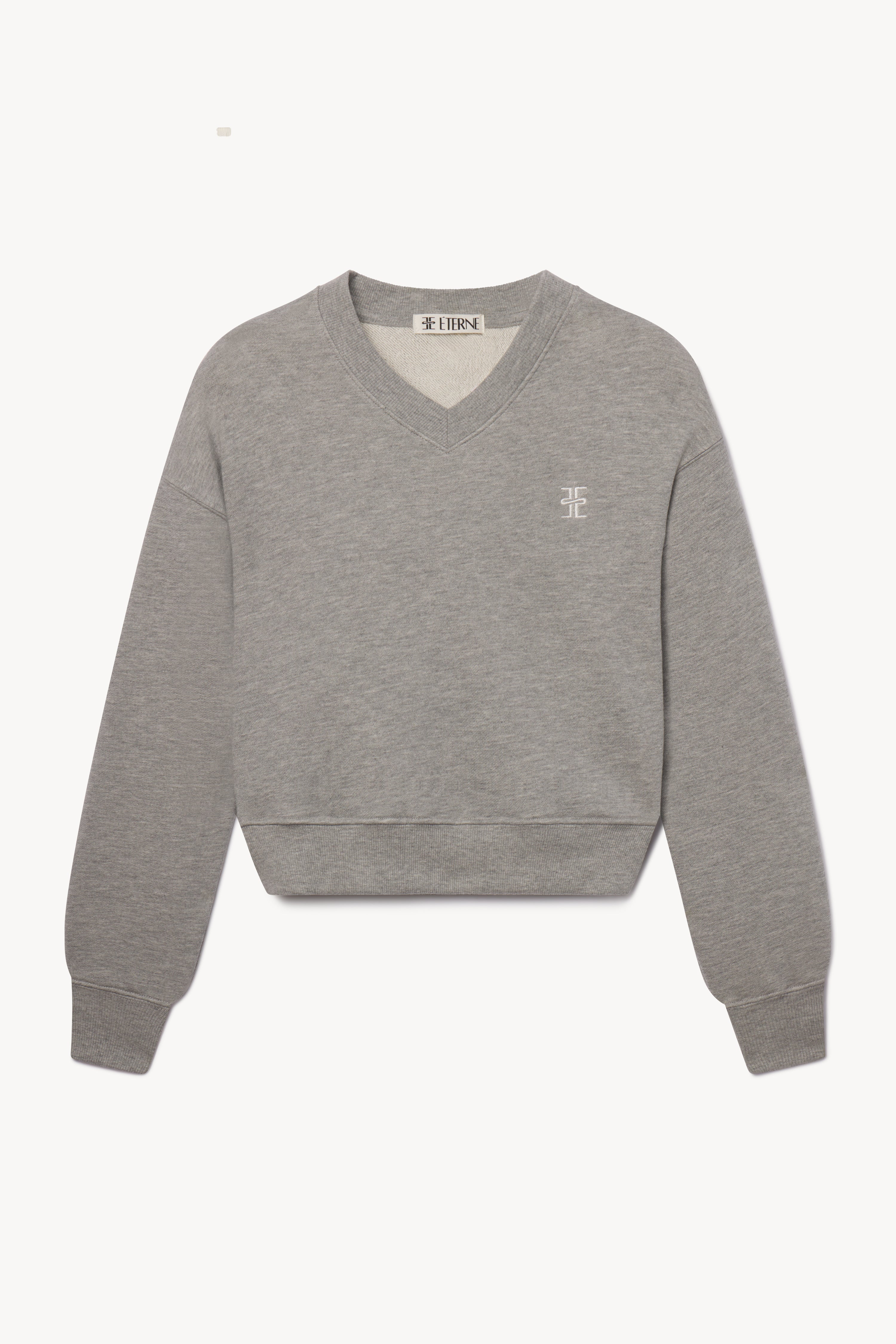 CROPPED V-NECK SWEATSHIRT