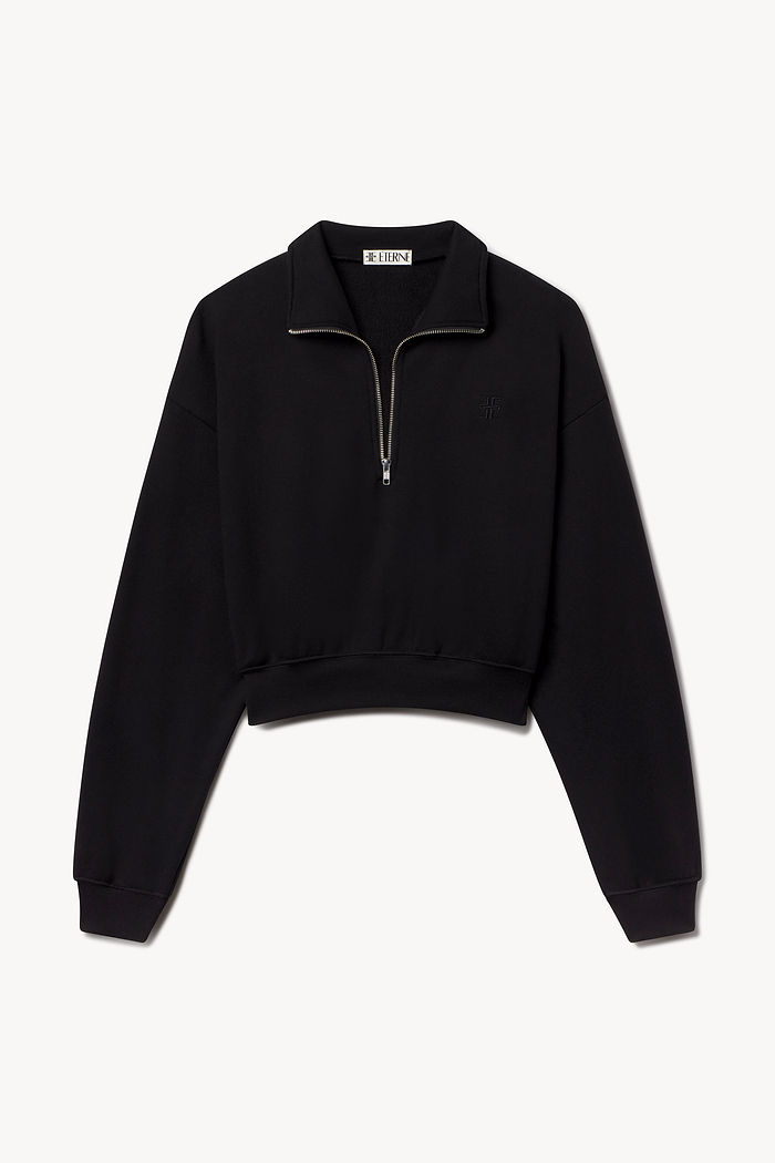 CROPPED HALF-ZIP SWEATSHIRT