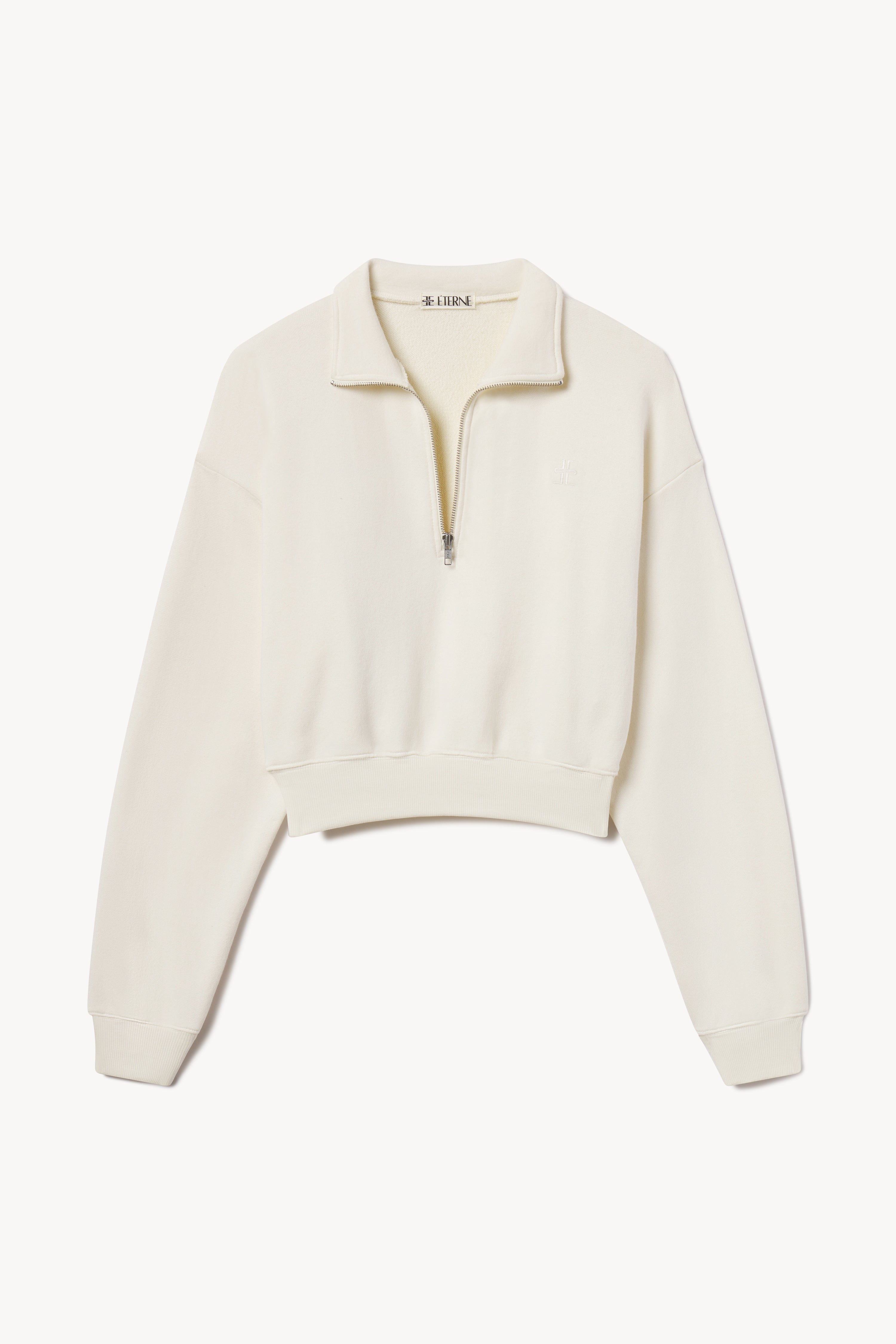 CROPPED HALF-ZIP SWEATSHIRT