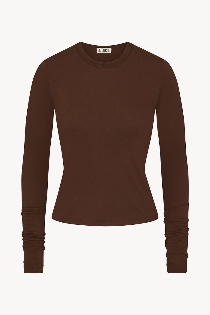 FITTED CREWNECK LONG SLEEVE T-SHIRT