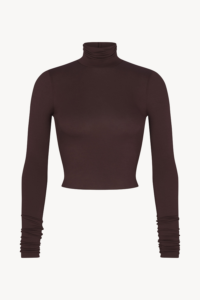 CROPPED FITTED TURTLENECK TOP