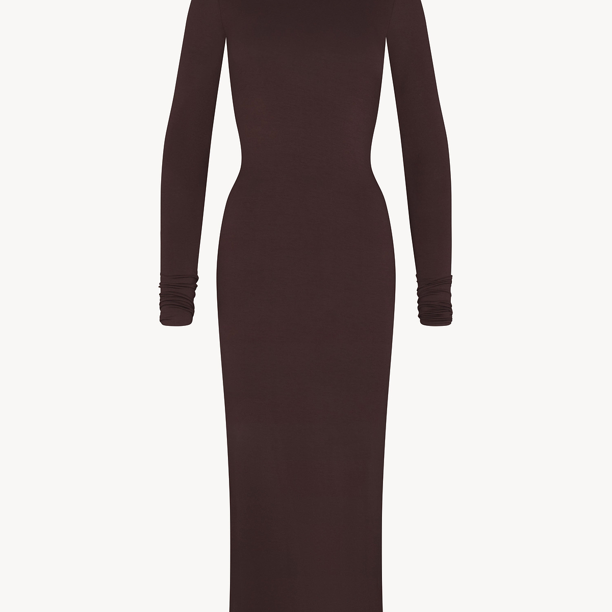 ÉTERNE Long Sleeve Turtleneck Maxi Dress | Brown | Size S