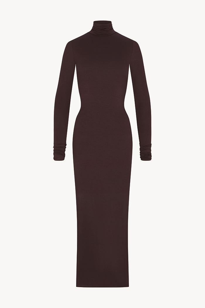 LONG SLEEVE TURTLENECK MAXI DRESS