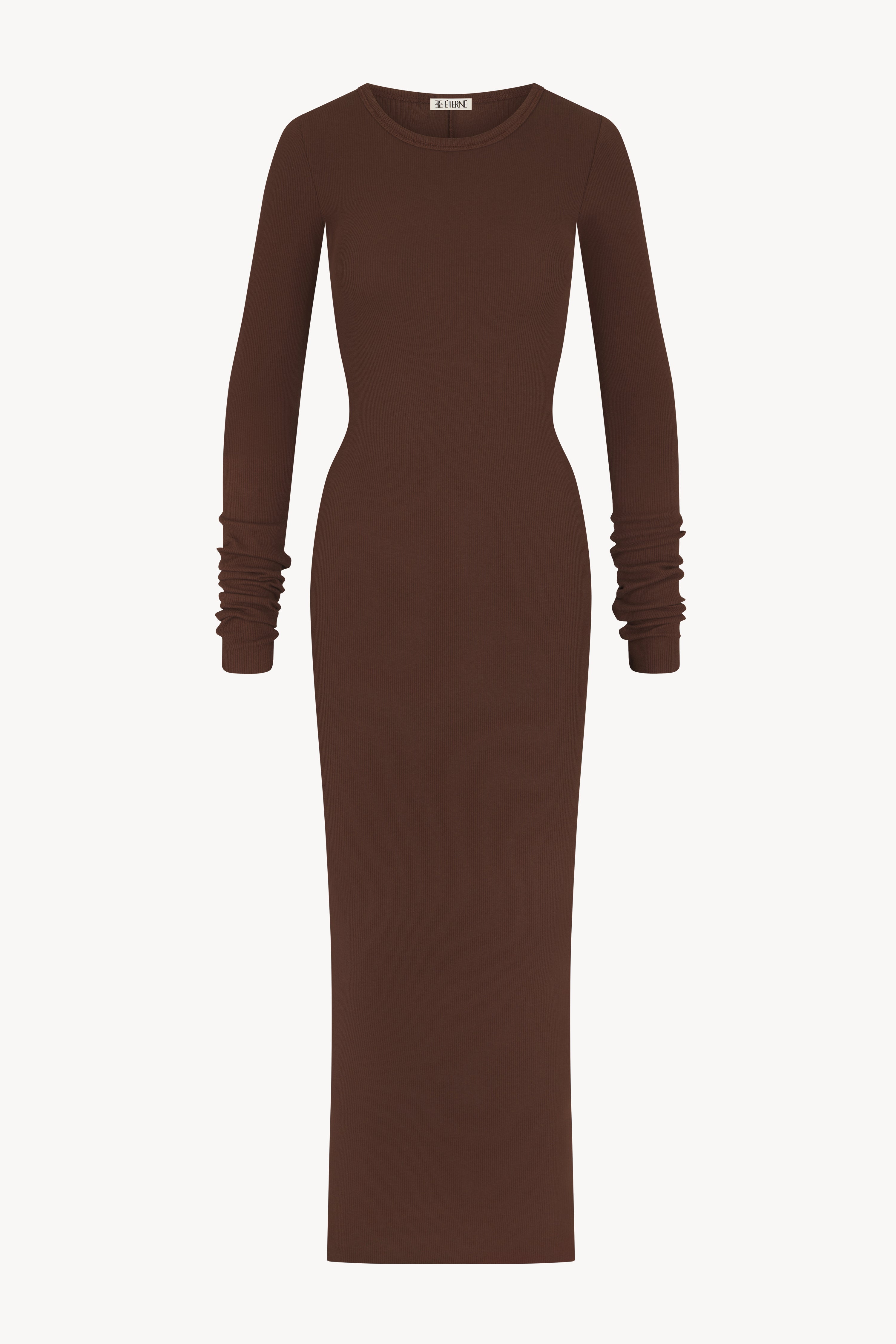 LONG SLEEVE CREWNECK MAXI DRESS