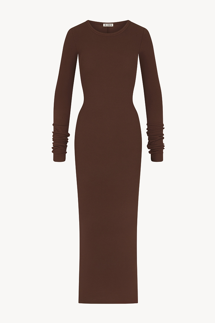 LONG SLEEVE CREWNECK MAXI DRESS