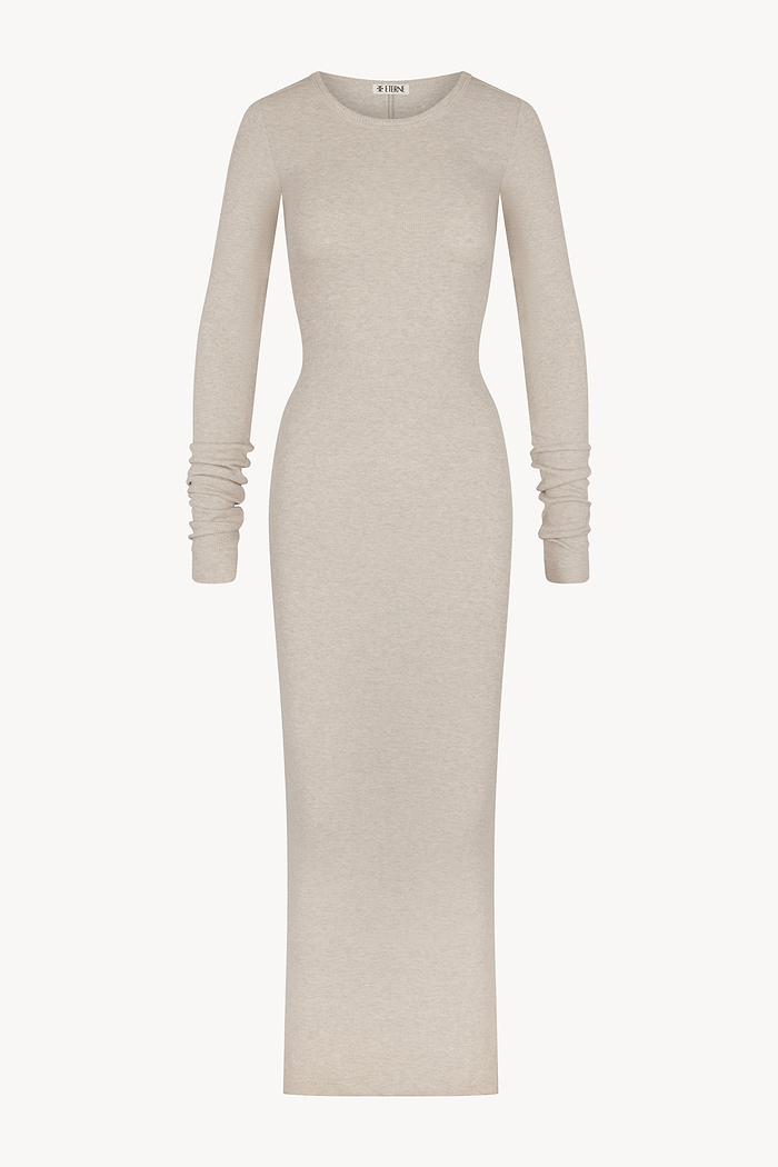 LONG SLEEVE CREWNECK MAXI DRESS