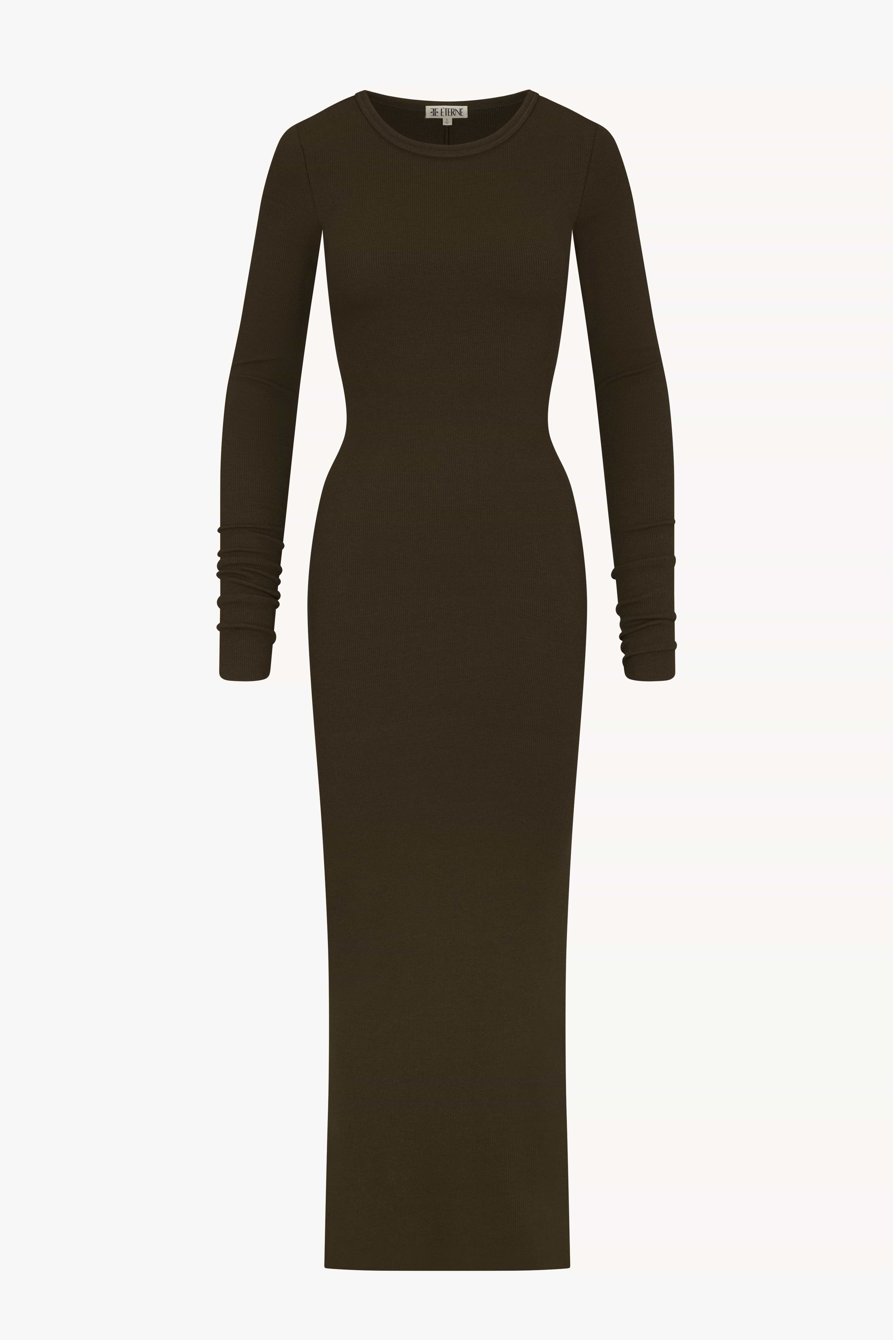 LONG SLEEVE CREWNECK MAXI DRESS