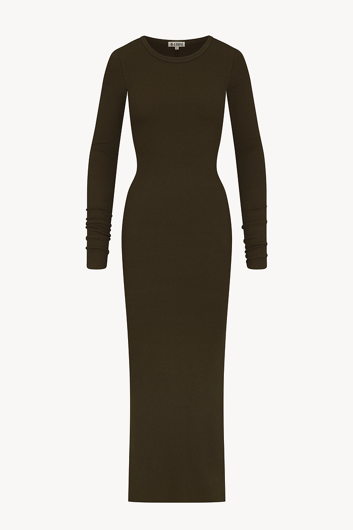 LONG SLEEVE CREWNECK MAXI DRESS
