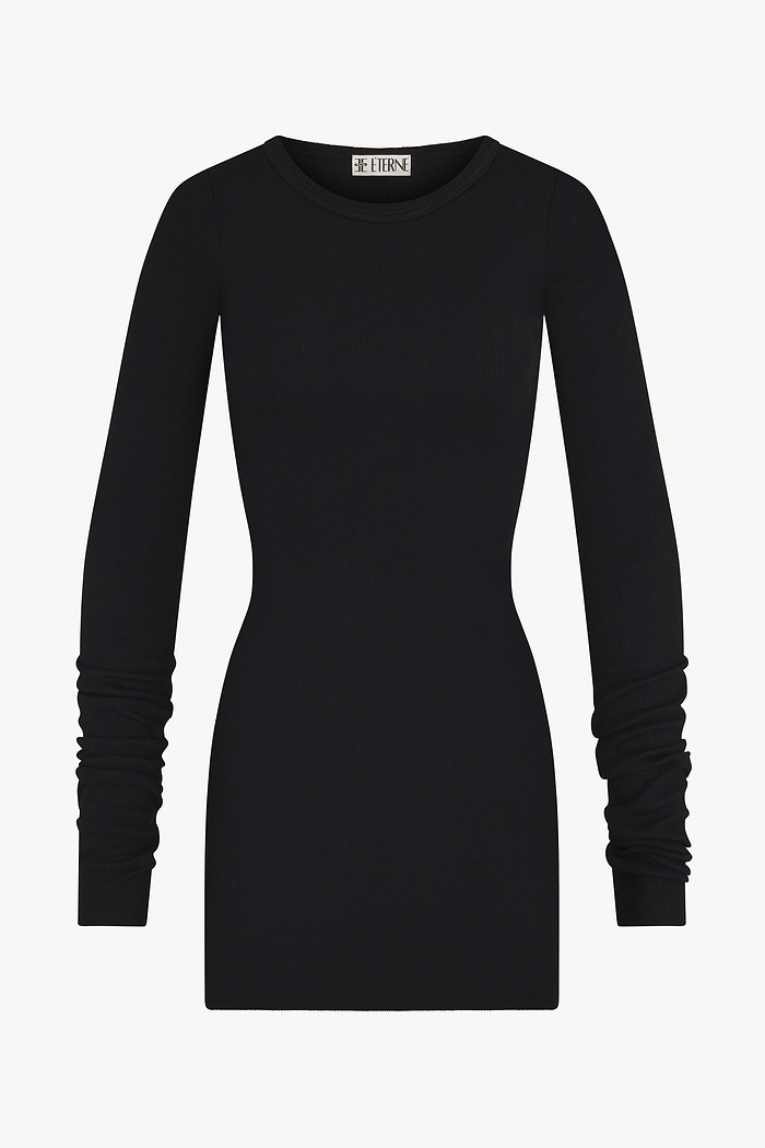 LONG SLEEVE CREWNECK MINI DRESS