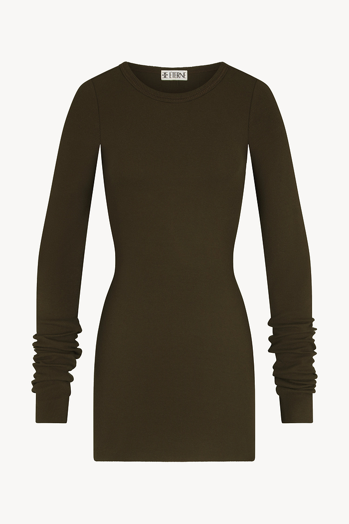 LONG SLEEVE CREWNECK MINI DRESS