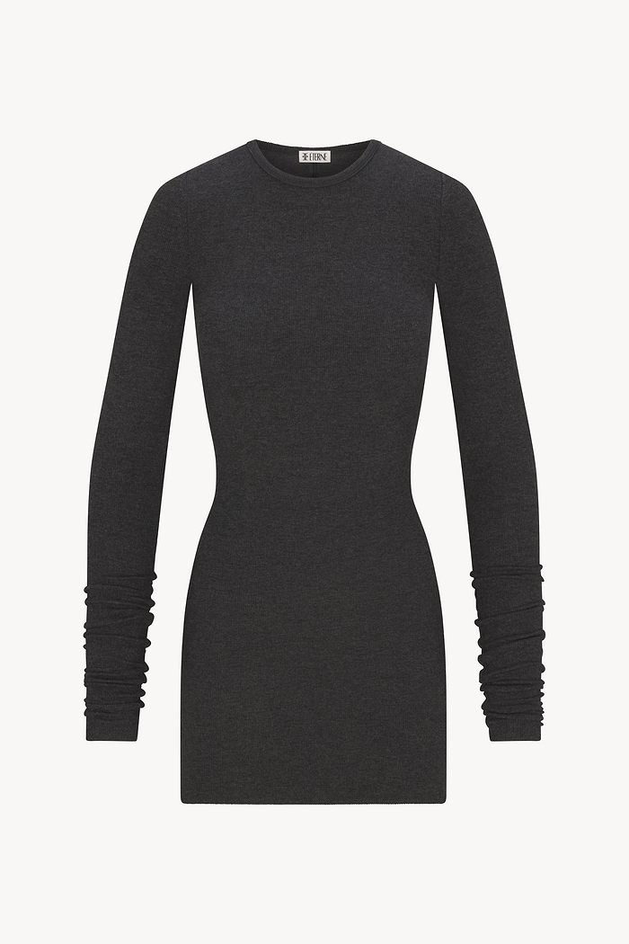 LONG SLEEVE CREWNECK MINI DRESS