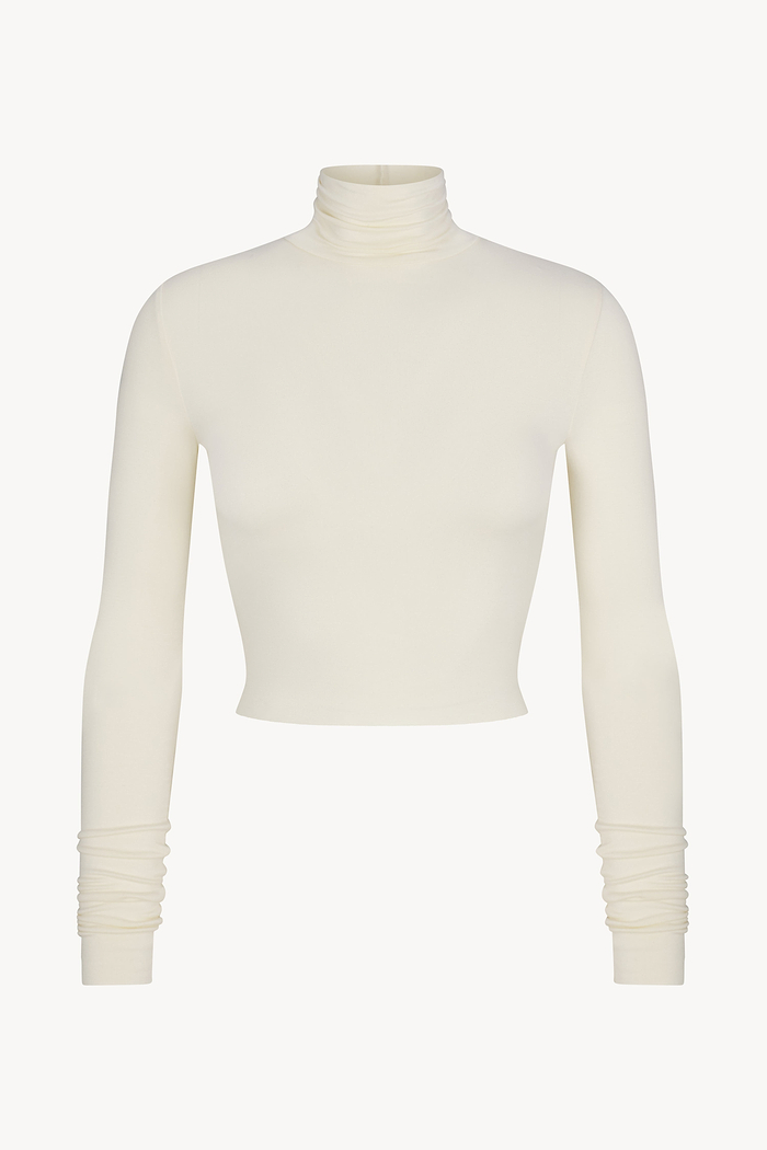CROPPED FITTED TURTLENECK TOP