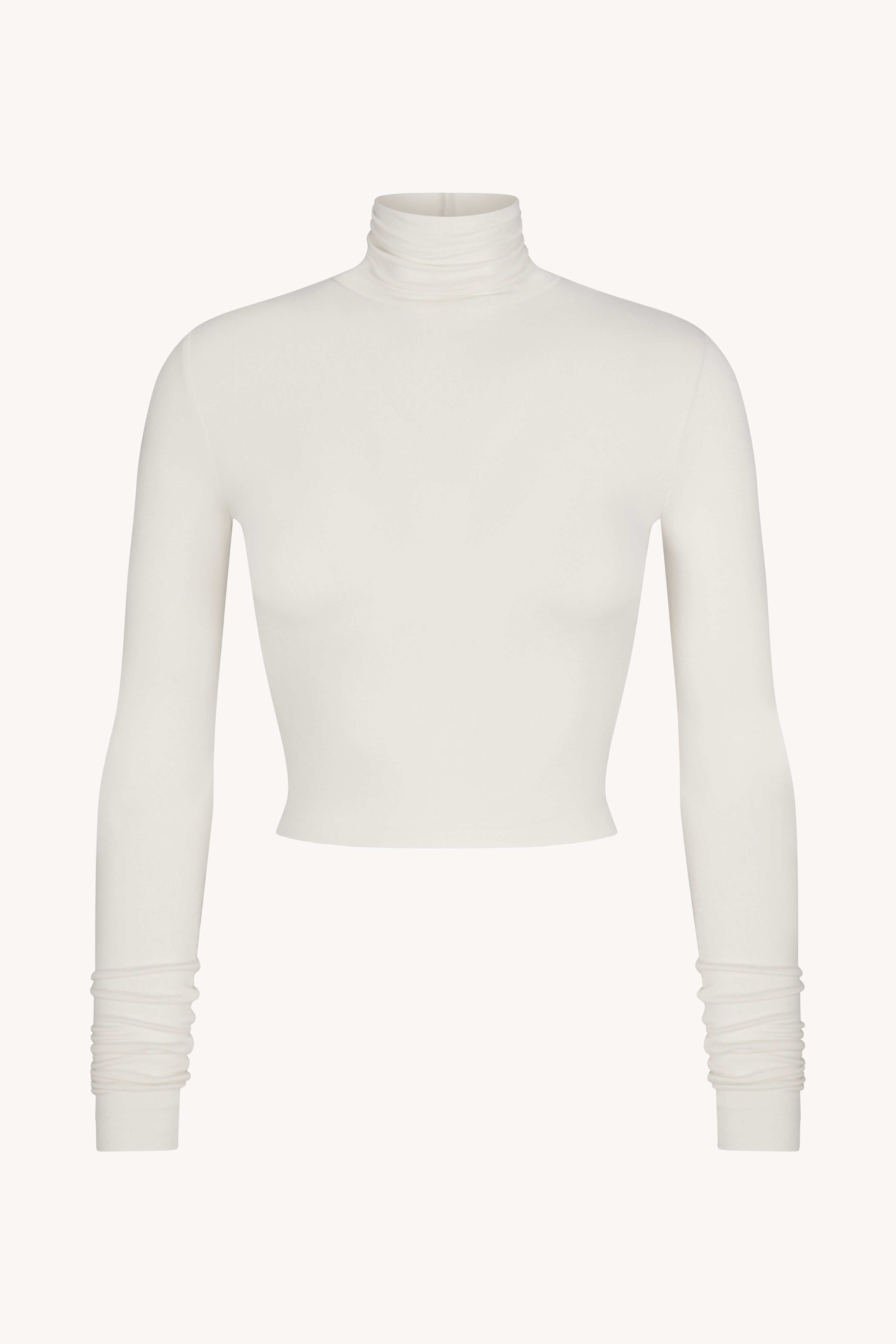 CROPPED FITTED TURTLENECK TOP