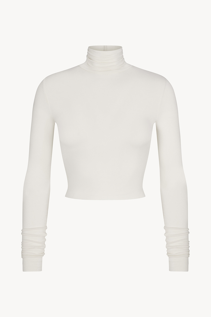 CROPPED FITTED TURTLENECK TOP