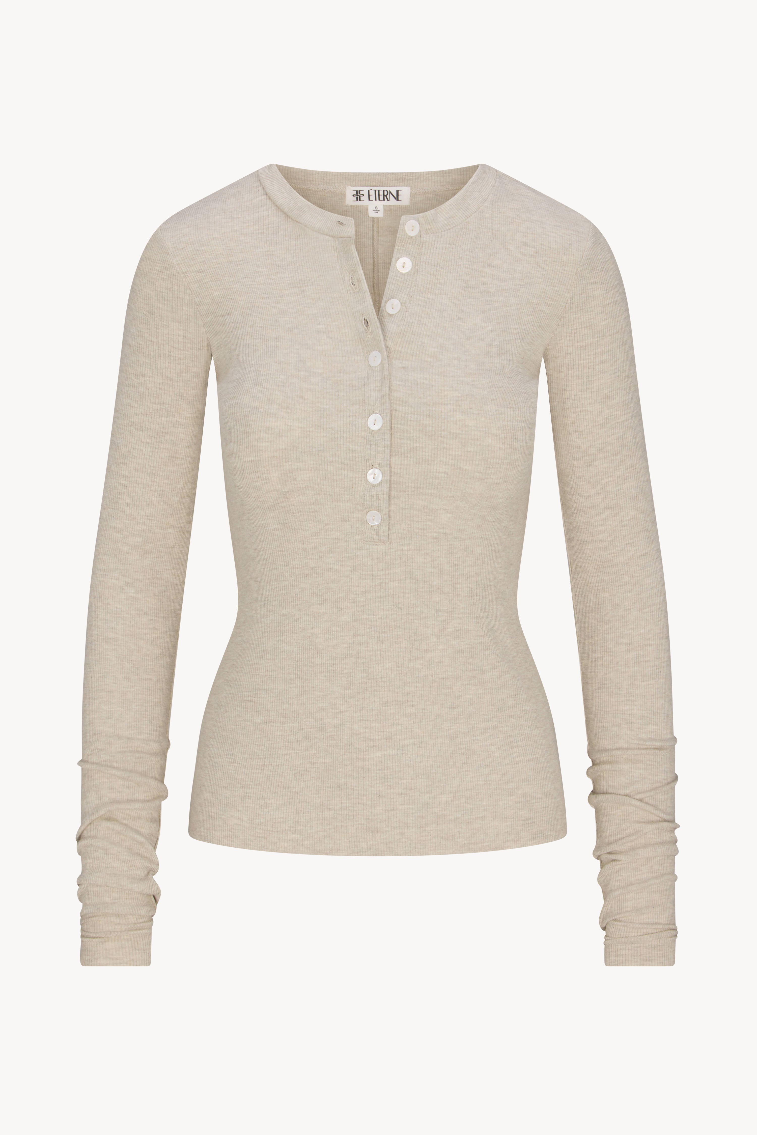 LONG SLEEVE HENLEY TOP