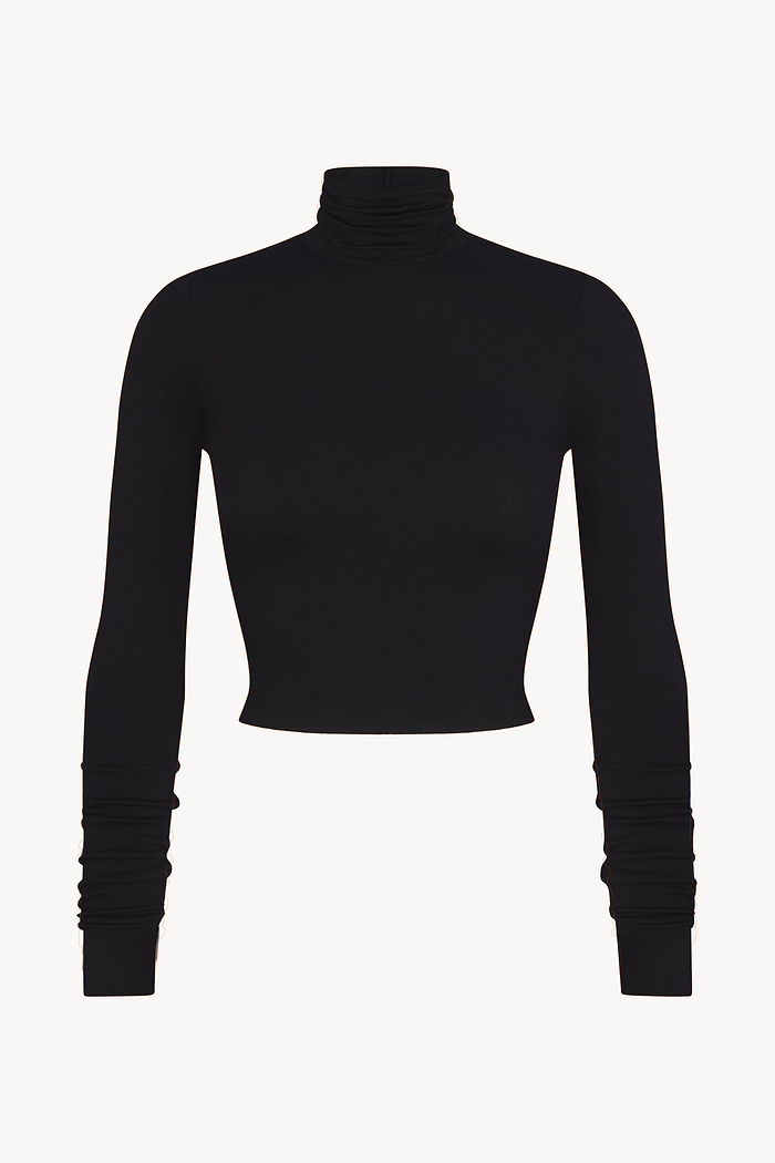CROPPED FITTED TURTLENECK TOP