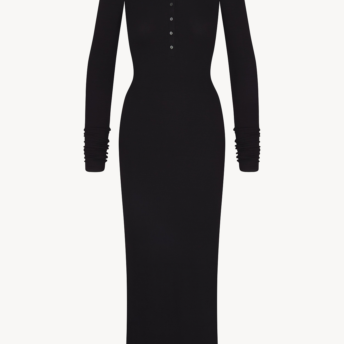 Long Sleeve Henley Maxi Dress