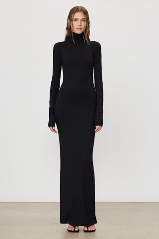 Long Sleeve Turtleneck Maxi Dress | Butter Rib