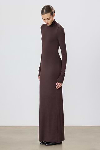 TERNE Long Sleeve Turtleneck Maxi Dress | Brown | Size S | Shopbop TERNE Long Sleeve Turtleneck Maxi Dress | Brown | Size S | Shopbop