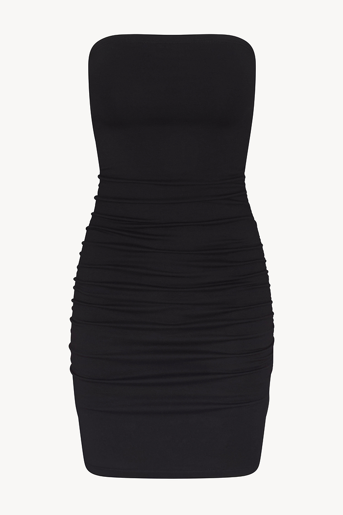 RUCHED TUBE MINI DRESS