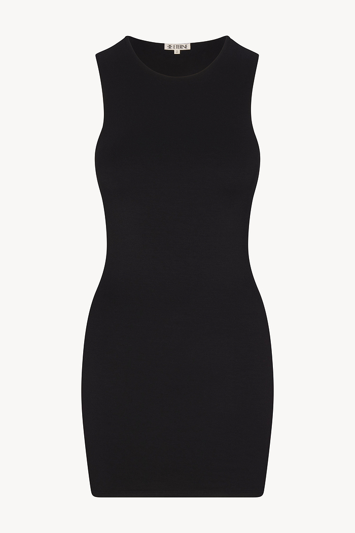 SLEEVELESS CREWNECK MINI DRESS