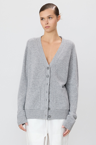 Theodore Cardigan | Heavyweight Cashmere | Heather Grey