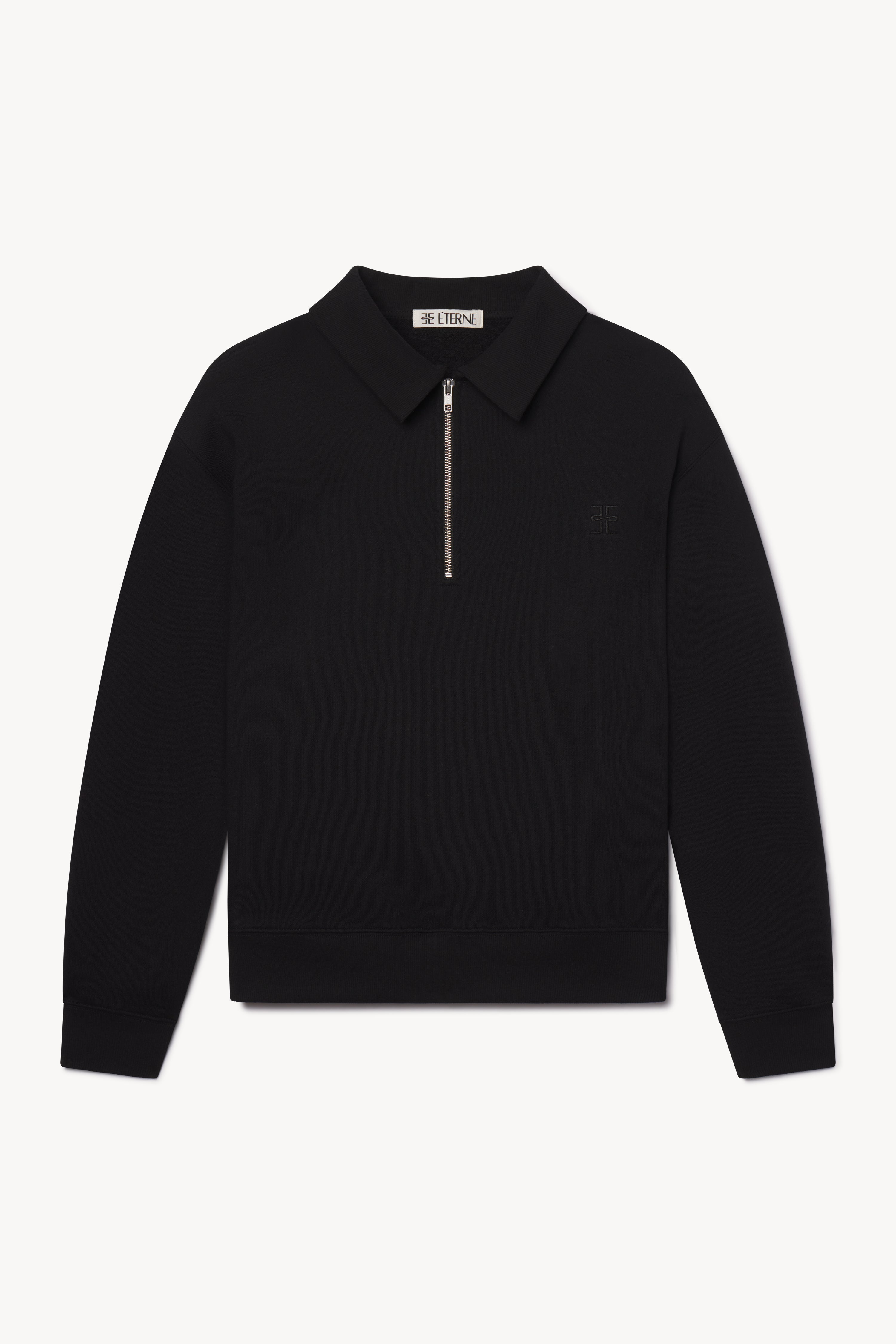 ZIP-UP POLO SWEATSHIRT