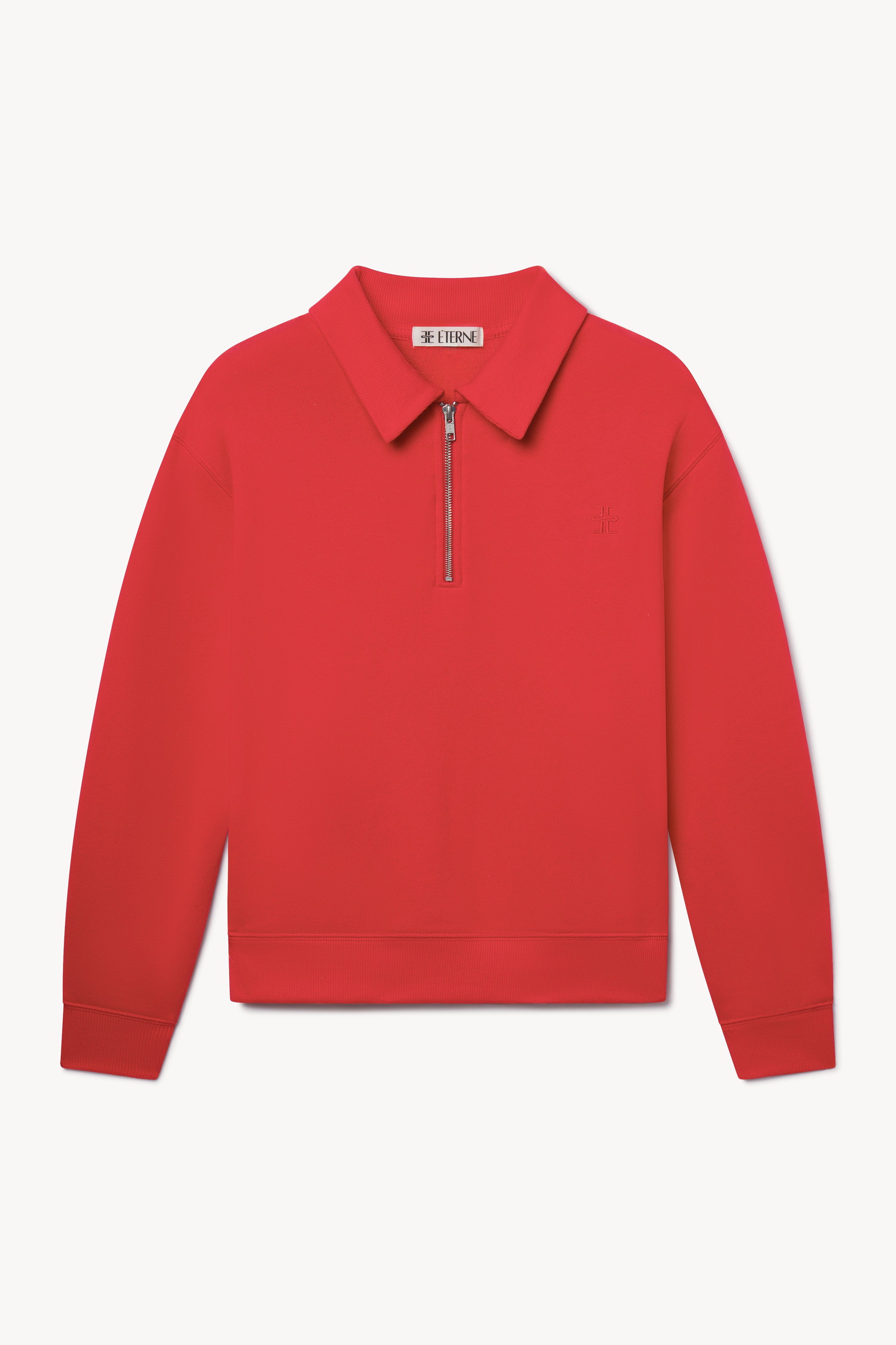 ZIP-UP POLO SWEATSHIRT