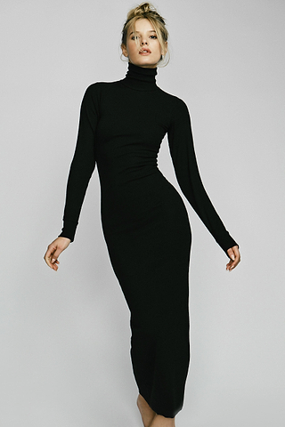 LONG SLEEVE TURTLENECK MAXI DRESS – ÉTERNE