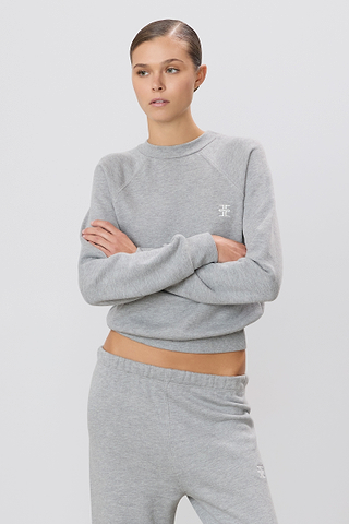 Shrunken Raglan Sweatshirt | French Terry | Heather Grey