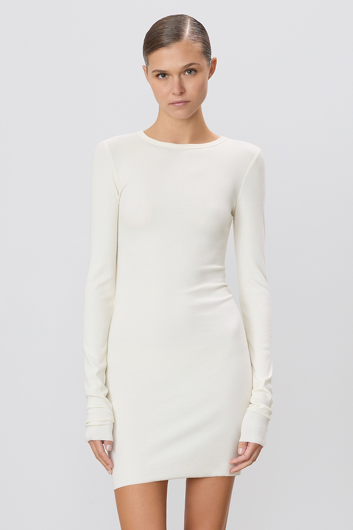 LONG SLEEVE CREWNECK MINI DRESS