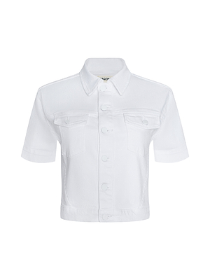 White denim shirt on a white background