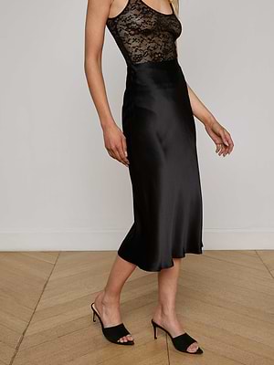 Perin Silk Midi Skirt